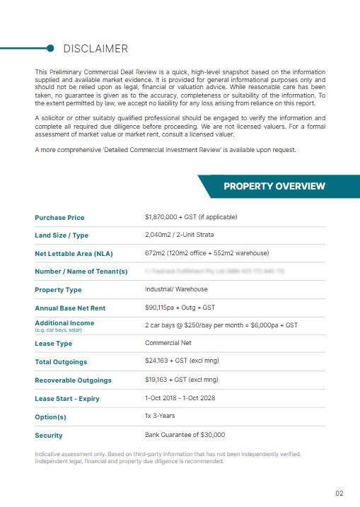 Sample report page 2